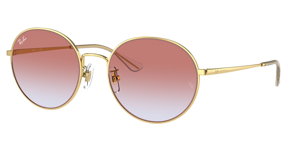 Ray-Ban RB3612D round sunglasses in Arista/Light Blue Gradient Violet