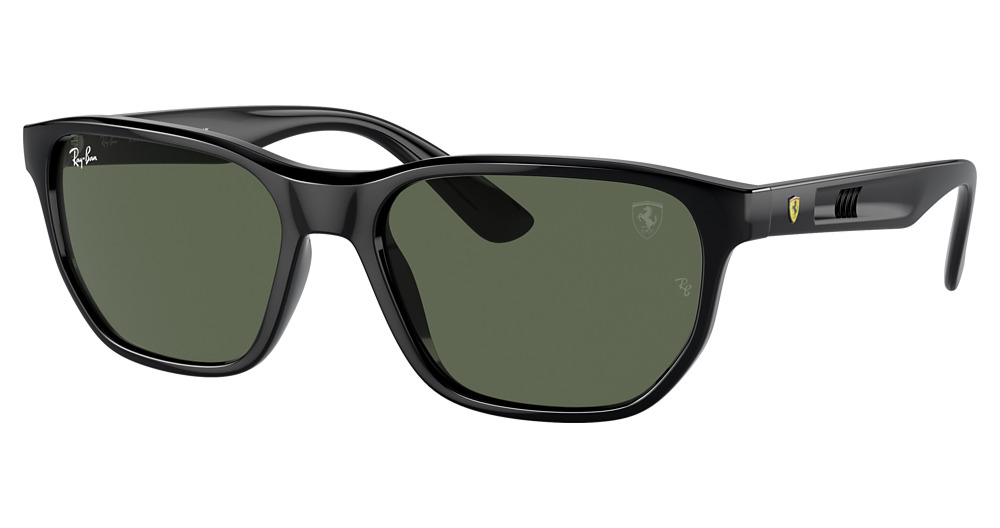 Ray-Ban RB4404M round sunglasses in Black/Dark Green