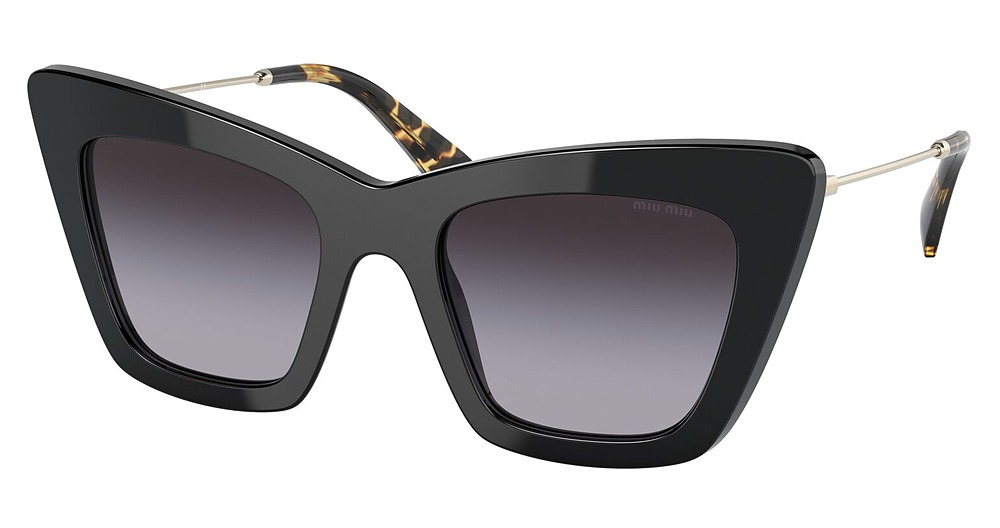 Miu Miu MU 01WS cateye sunglasses in Black/Dark Grey