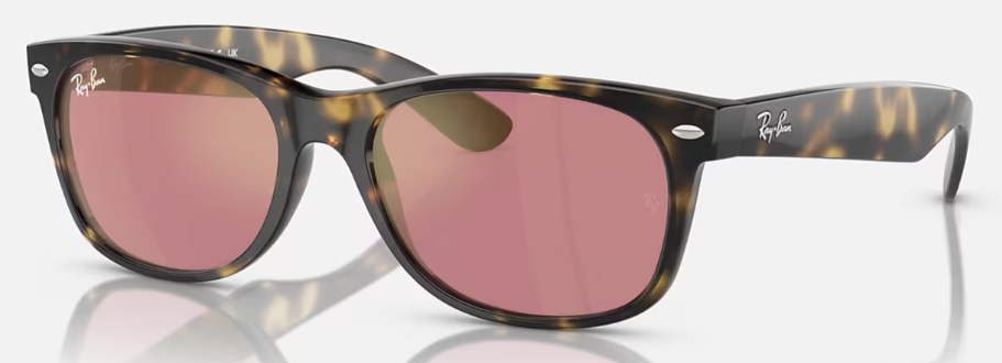 Ray-Ban RB2132 NEW WAYFARER sunglasses in Havana/Violet Photo Mir Gold