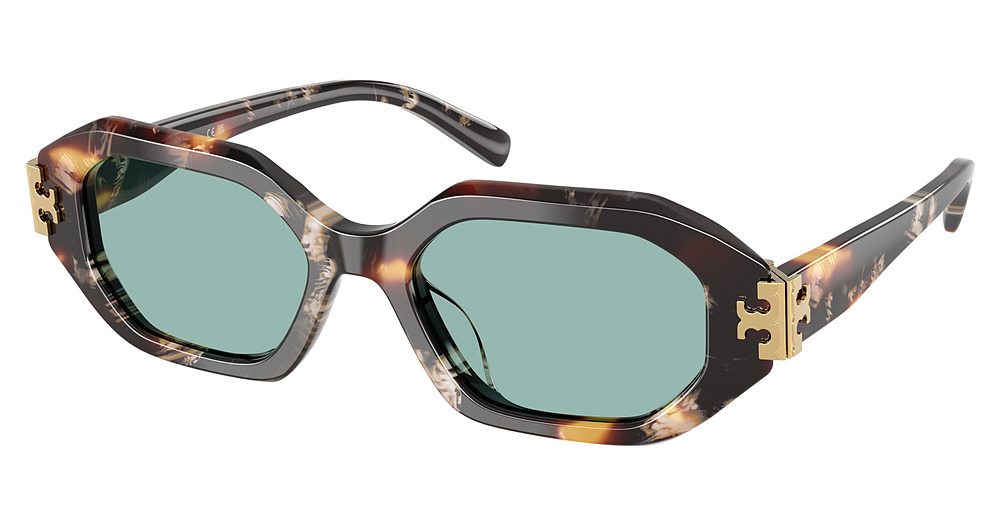 DARK WAVY TORTOISE / PETROL GREEN