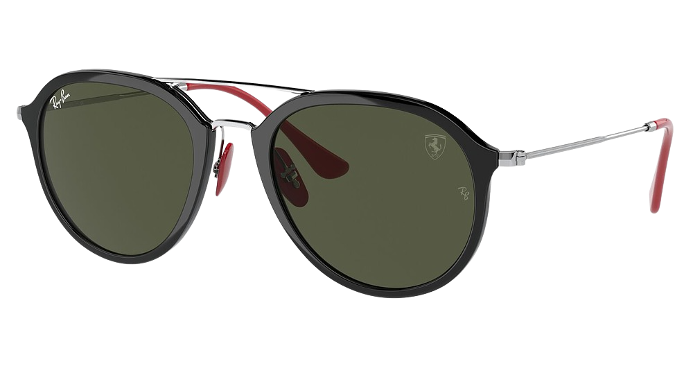Ray-Ban RB4369M round sunglasses in Black/Green