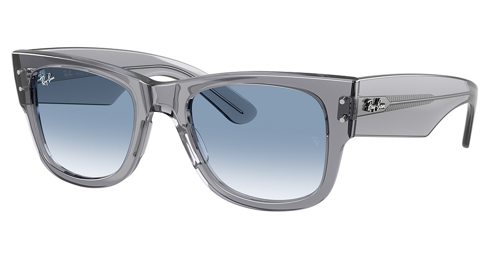 Ray-Ban RB0840SF MEGA WAYFARER round sunglasses in Transparent Grey/Clear Gradient Blue