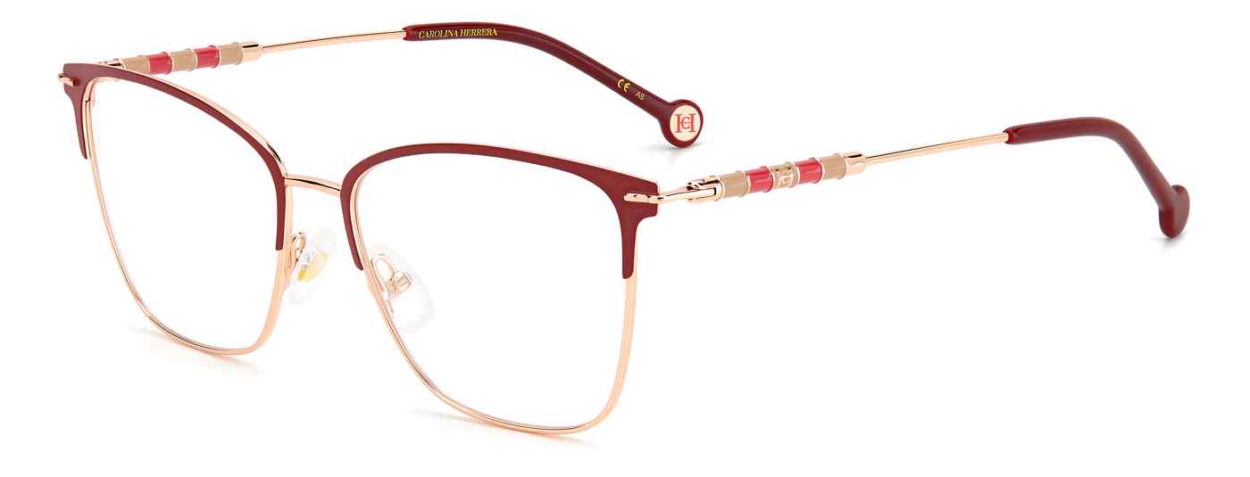 Carolina Herrera CH-0040 square eyeglasses in Burgundy Gold