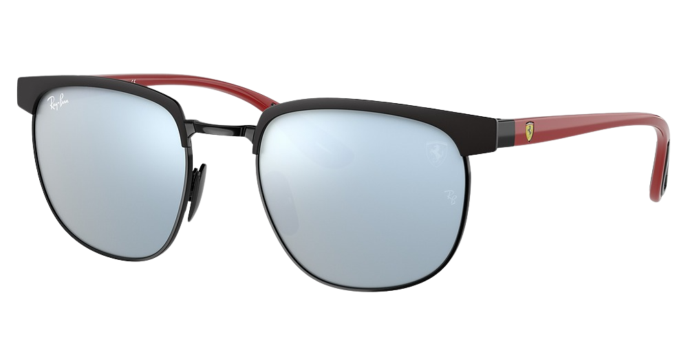 Ray-Ban RB3698M round sunglasses in Matte Black on Black