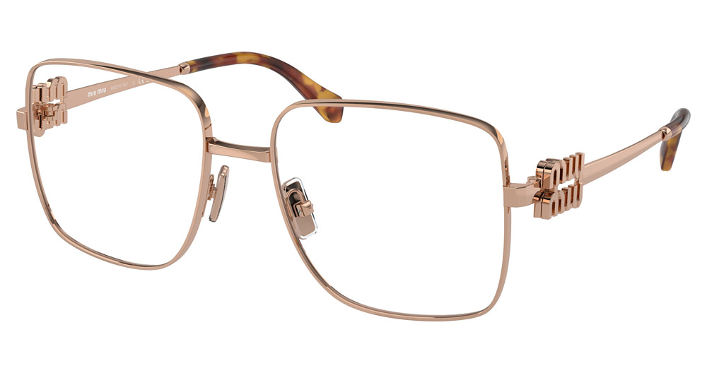Miu Miu MU 51XV square eyeglasses in Rose Gold