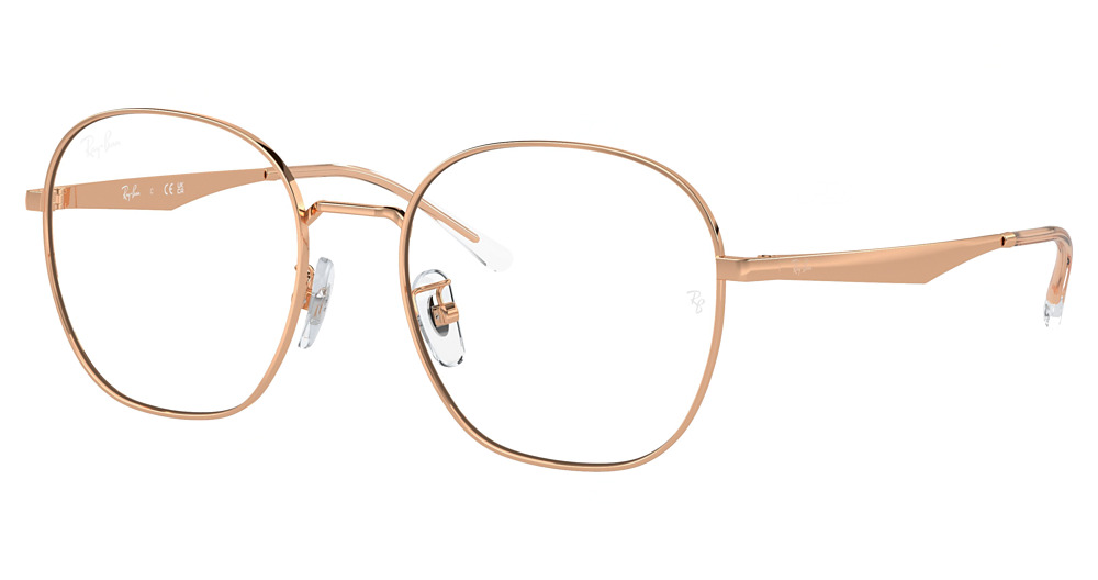 Ray-Ban RX6515D round eyeglasses in Rose Gold