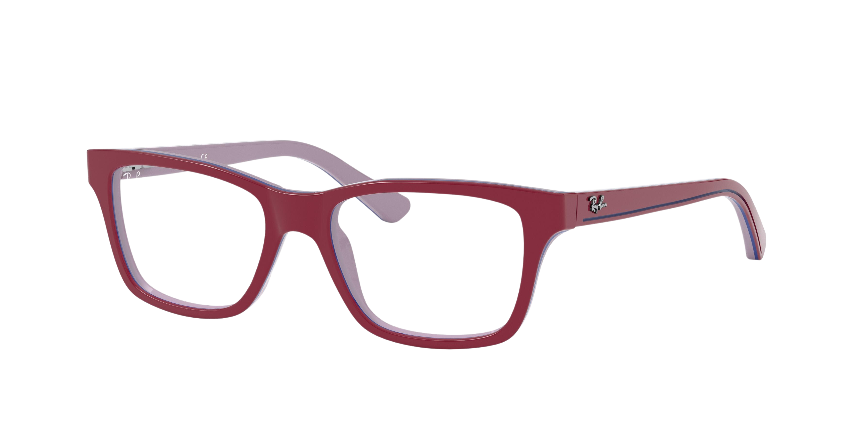 Ray-Ban RY1536 square eyeglasses in Top Red on Grey/Blue