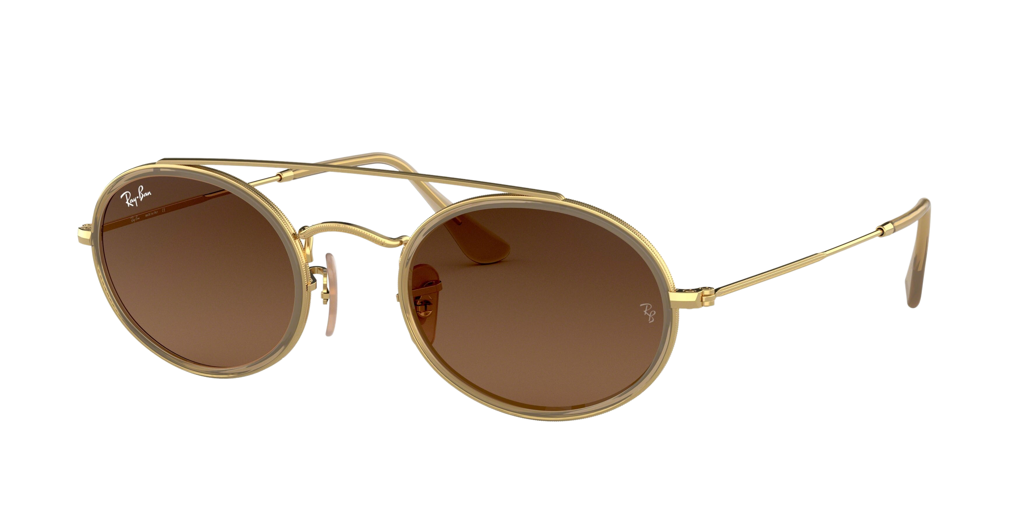 Ray-Ban RB3847N round sunglasses in Gold