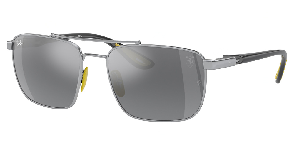 Ray-Ban RB3715M square sunglasses in Silver/Grey Mirror Silver Gradient