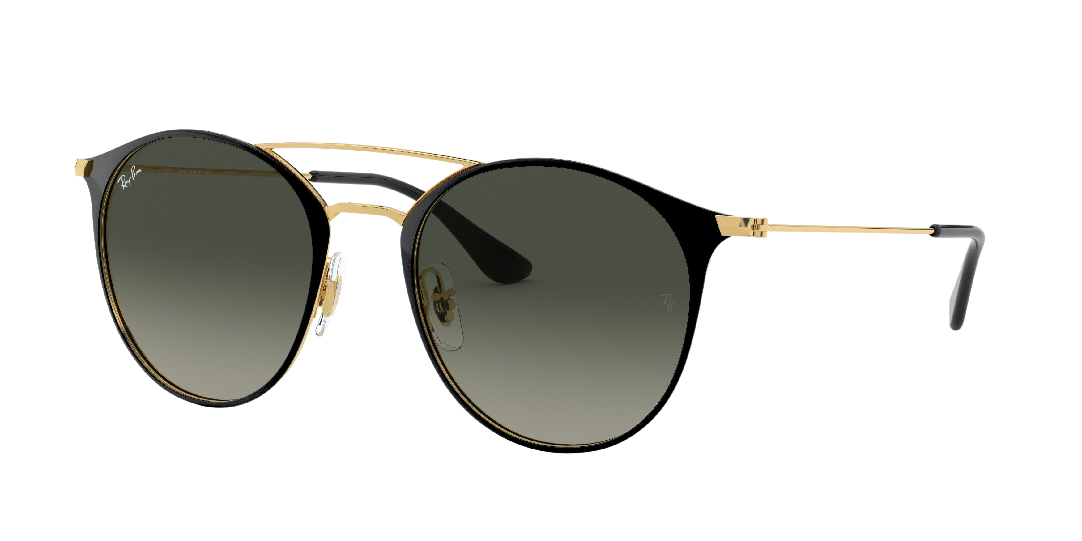 Ray-Ban RB3546 round sunglasses in Gold Top Black