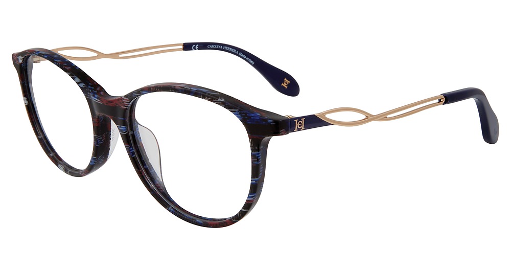Carolina Herrera VHN590M round eyeglasses in Blue Multi 0 Ag2