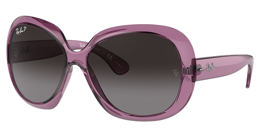 Ray-Ban RB4098 JACKIE OHH II round sunglasses in Transparent Violet/Grey Gradient Polarized