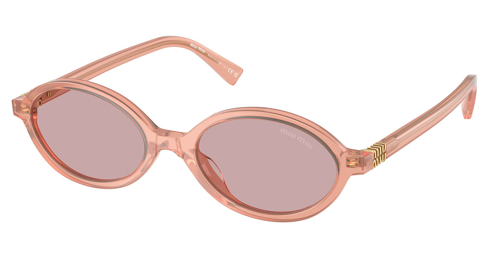 Miu Miu MU 04ZS round sunglasses in Opal Pink/Pink