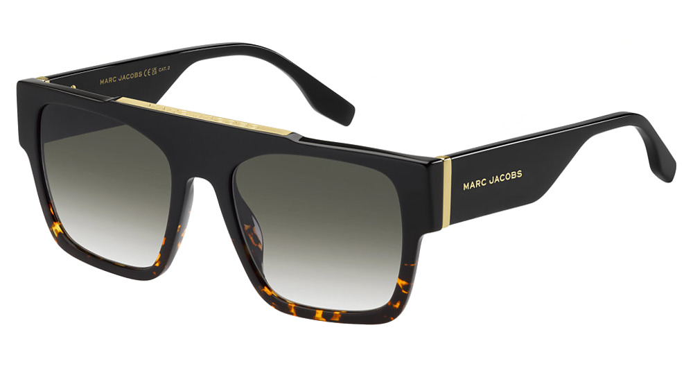 Marc Jacobs MARC 757/S rectangle sunglasses in Black Havan/Green Shaded
