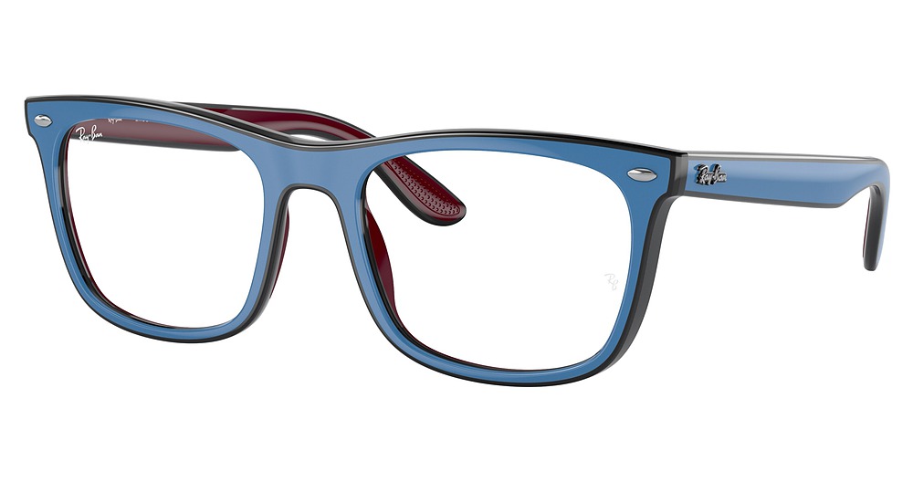 Ray-Ban RX7209F square eyeglasses in Azure Grey Bordeaux