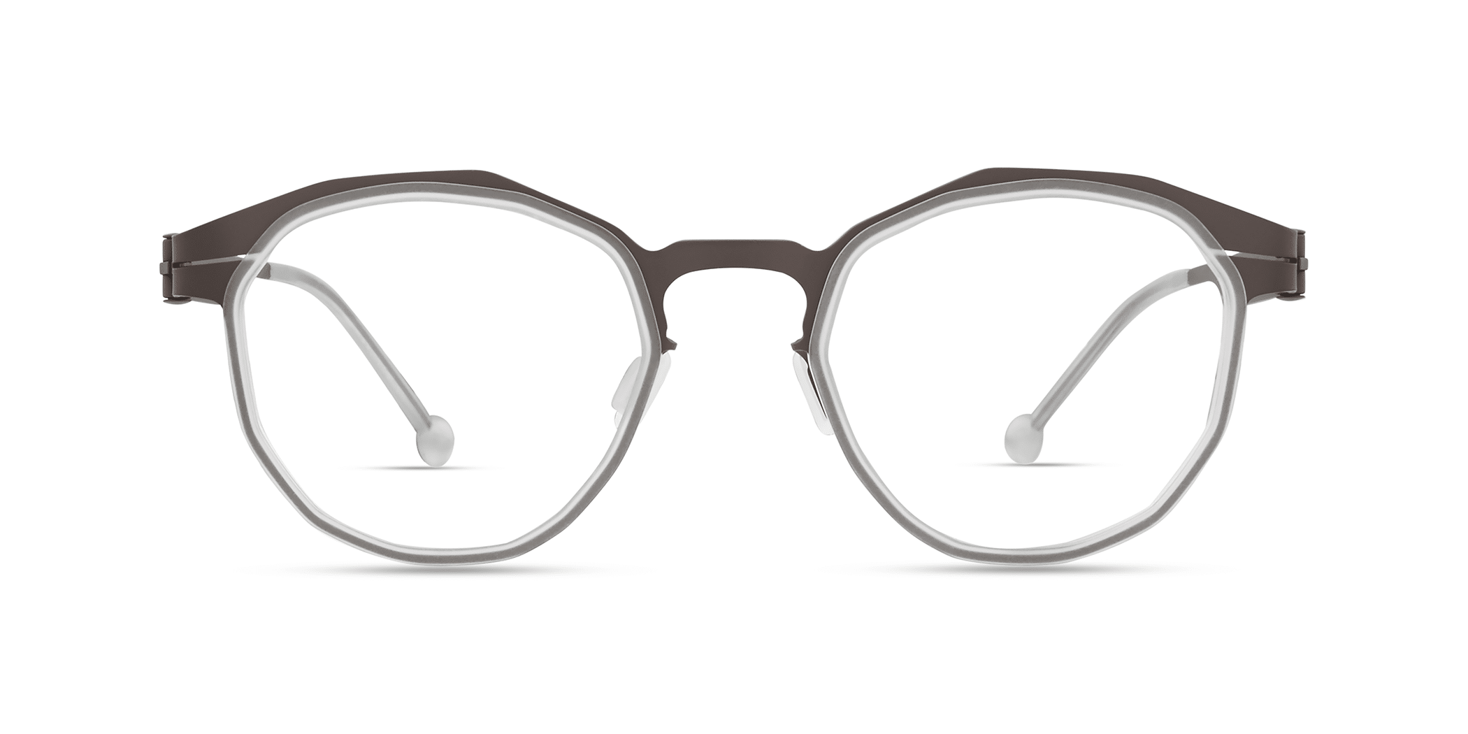 Modo NAVIGLI irregular eyeglasses in Crystal/Beige