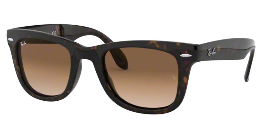 Ray-Ban RB4105 FOLDING WAYFARER cateye sunglasses in Light Havana/Clear Gradient Brown