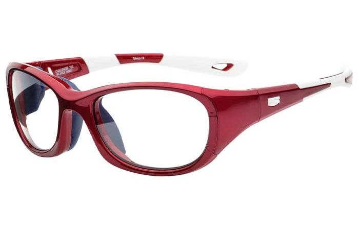 Shiny Crimson/White / Clear with Silver Flash Mirror