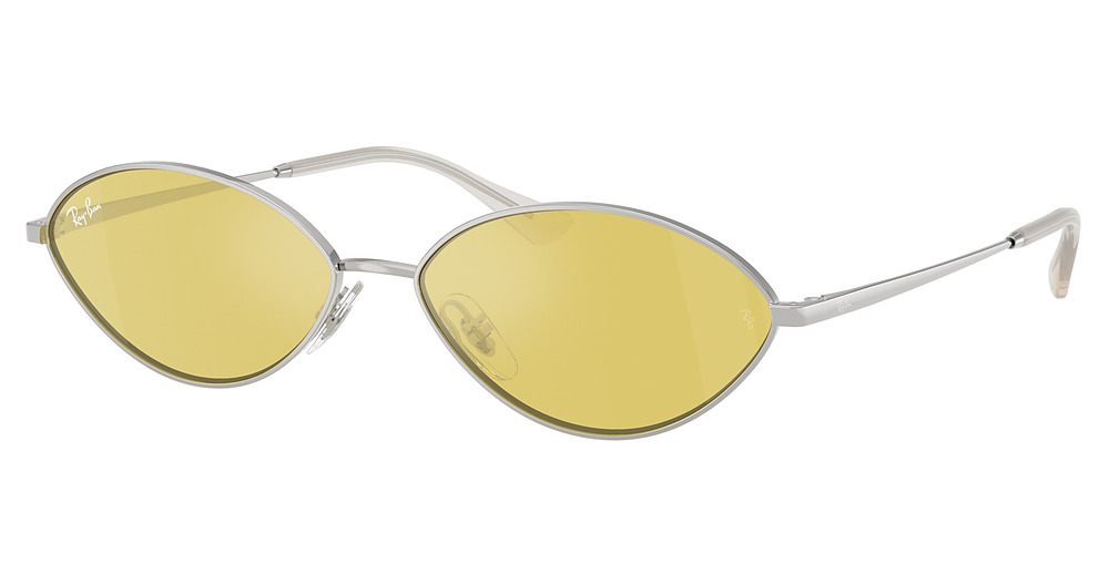 Ray-Ban RB3757 KAI round sunglasses in Silver/Yellow Mirror Flash Gold