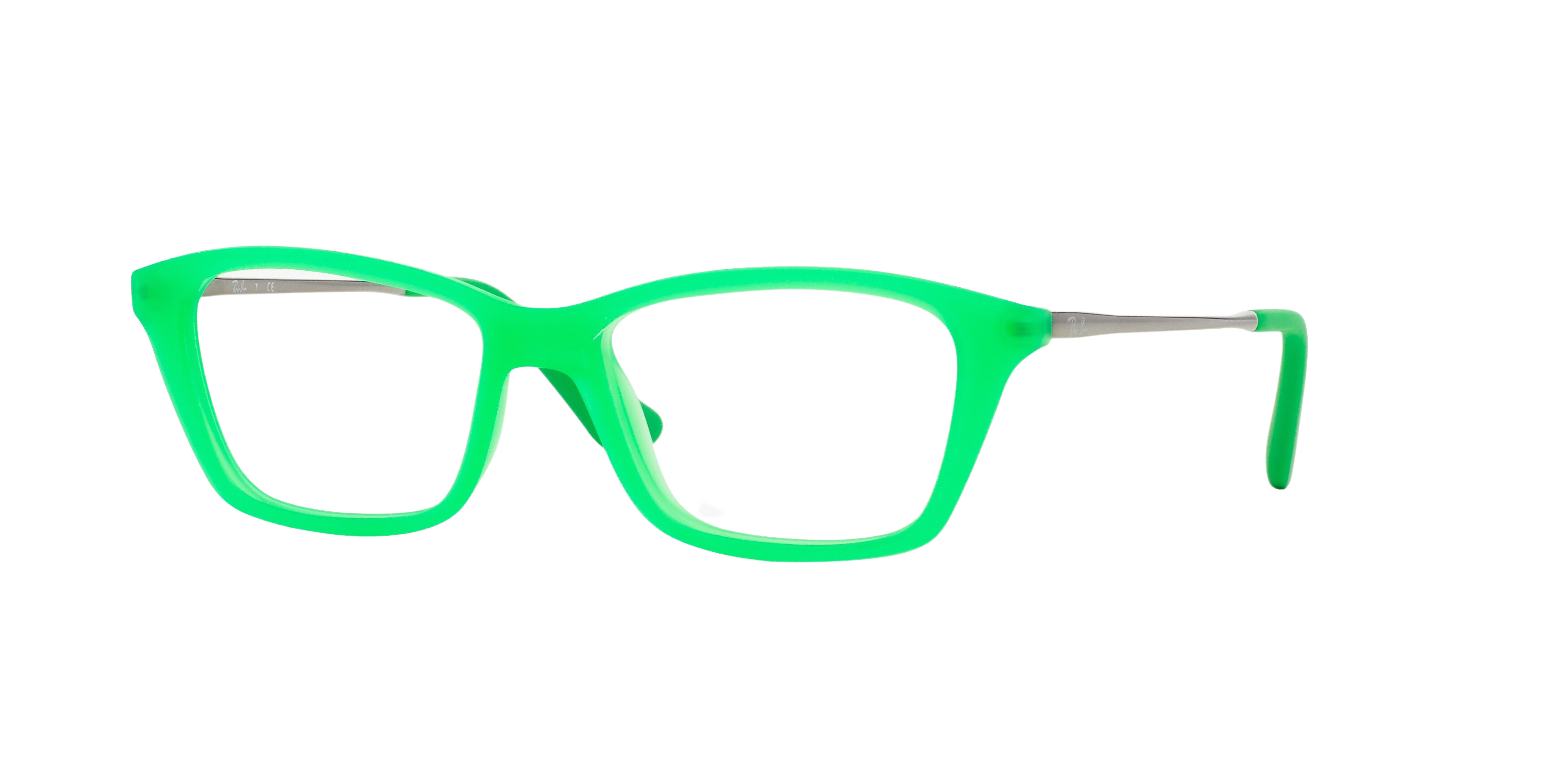 Ray-Ban RY1540 square eyeglasses in Green Fluo Trasparent Rubber