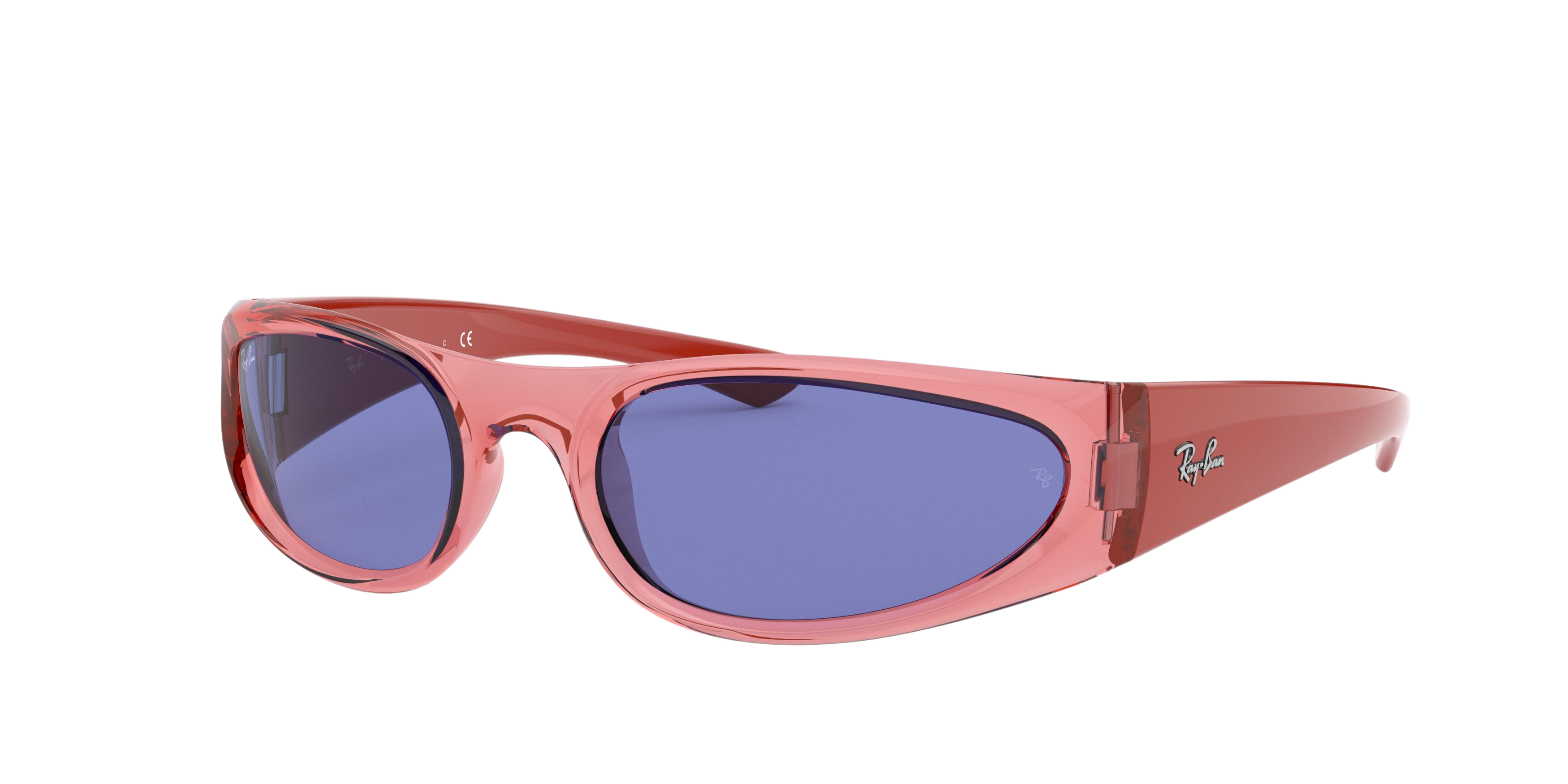Ray-Ban RB4332 rectangle sunglasses in Transparent Light Red