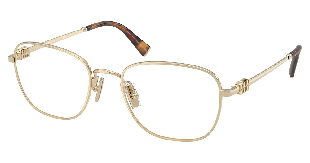 Miu Miu MU 50WV round eyeglasses in Pale Gold