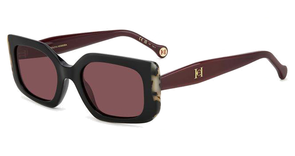 Carolina Herrera HER 0182/S rectangle sunglasses in Black Burgundy/Pink