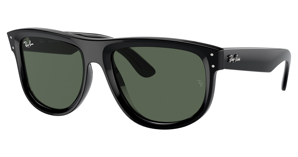 Ray-Ban RBR0501S BOYFRIEND REVERSE round sunglasses in Black/Dark Green
