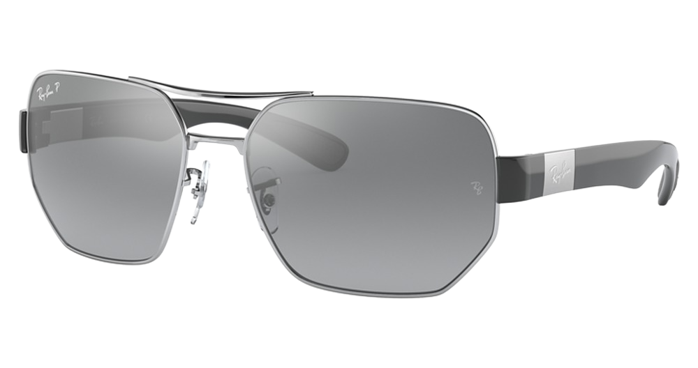Ray-Ban RB3672 aviator sunglasses in Silver/Grey Mirror Silver Polarized