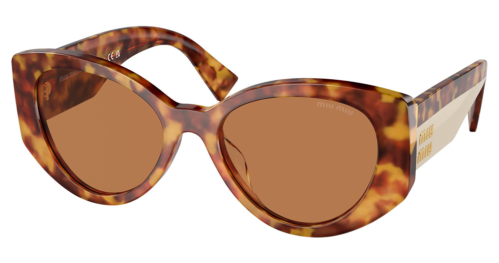 Miu Miu MU 03WS round sunglasses in Havana Light/Brown