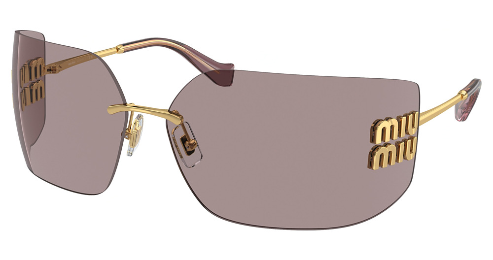 Miu Miu MU 54YS round sunglasses in Gold/Light Purple Brown