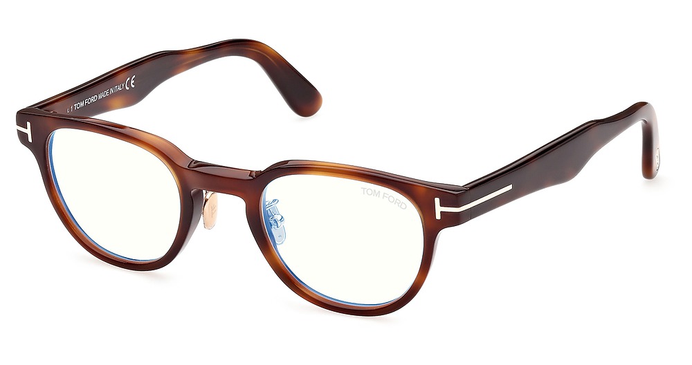 Tom Ford FT5783-D-B round eyeglasses in Blonde Havana