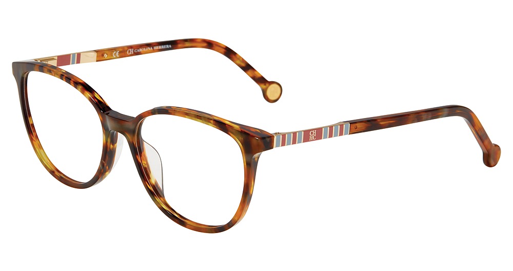 Carolina Herrera VHE839K round eyeglasses in Tortoise 0777