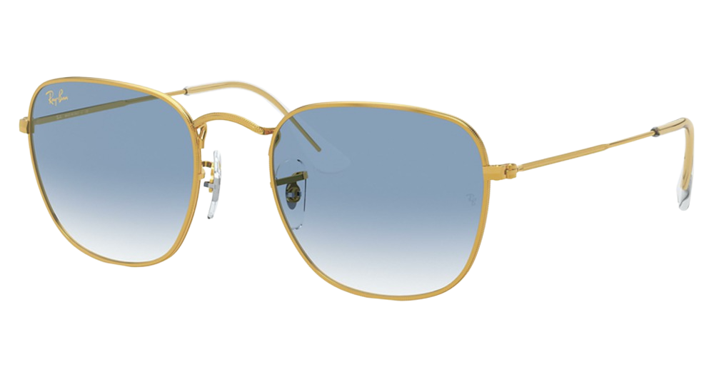 Ray-Ban RB3857 FRANK round sunglasses in Legend Gold/Clear Gradient Blue