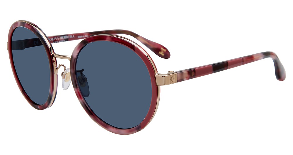 Carolina Herrera SHN050M round sunglasses in Burgundy 0 Ged