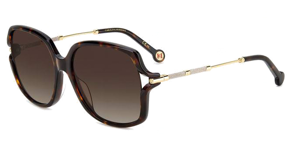 Carolina Herrera HER 0132/G/S square sunglasses in Havana/Brown Shaded