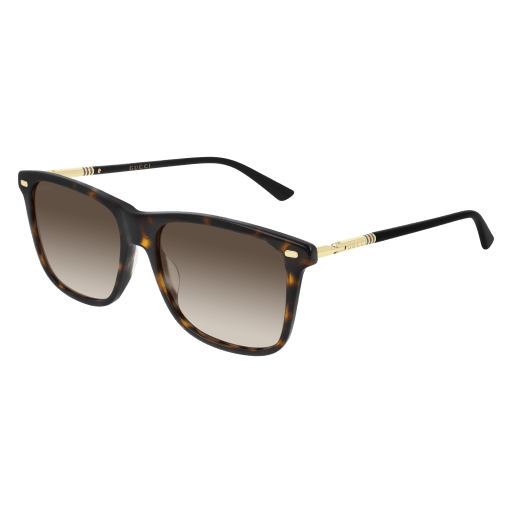 Gucci GG0518S rectangle sunglasses in Havana Gold Brown/Brown