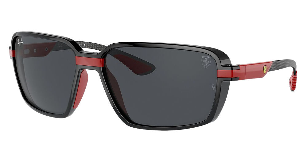 Ray-Ban RB8360M round sunglasses in Black/Dark Grey