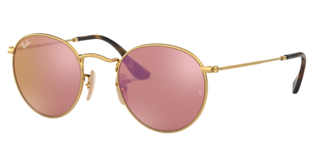 Ray-Ban RB3447N ROUND METAL round sunglasses in Arista/Copper Flash