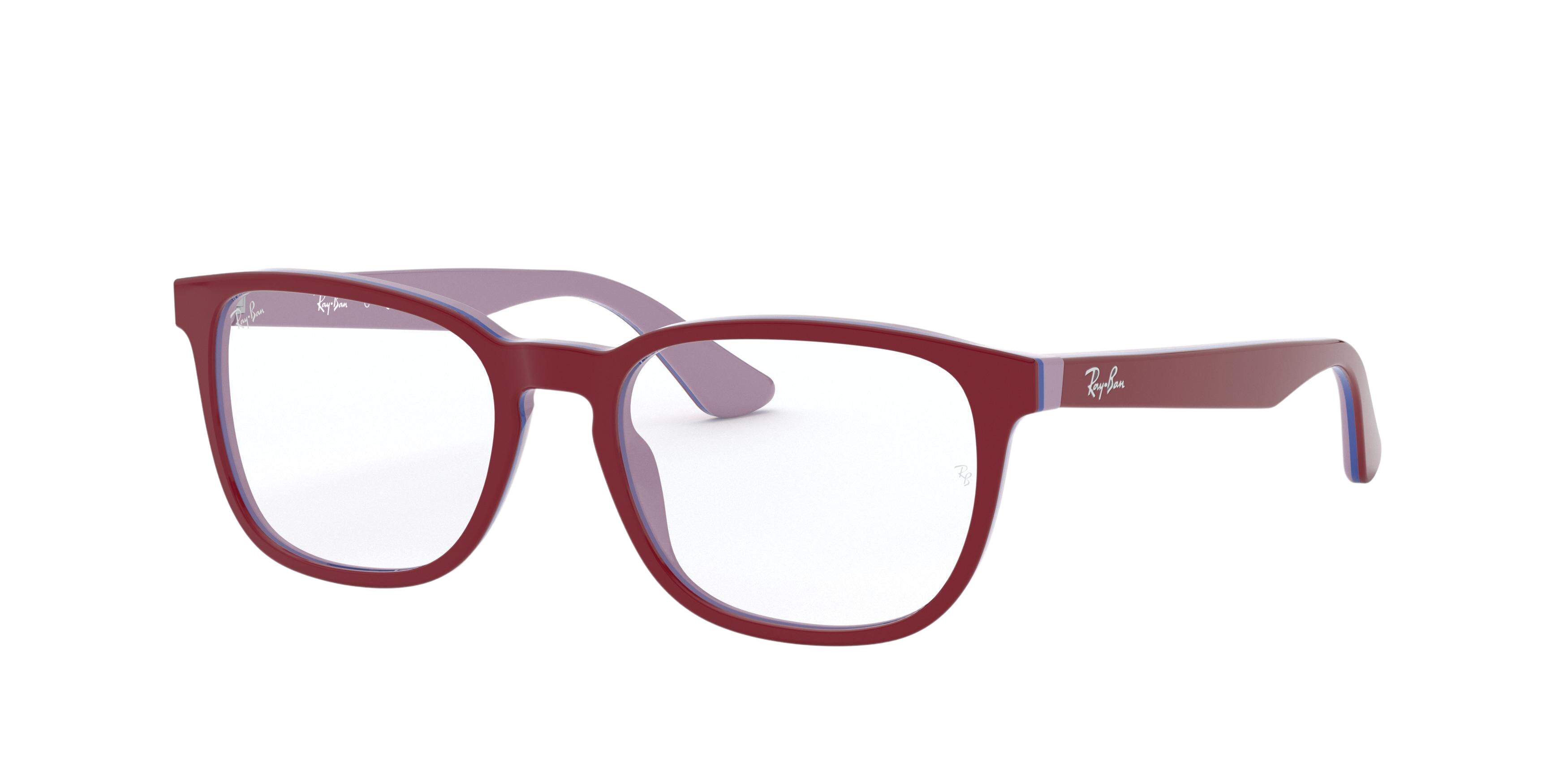 Ray-Ban RY1592 square eyeglasses in Top Red on Grey/Blue