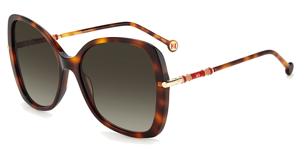 Carolina Herrera CH 0025/S square sunglasses in Havana 2/Brown Shaded