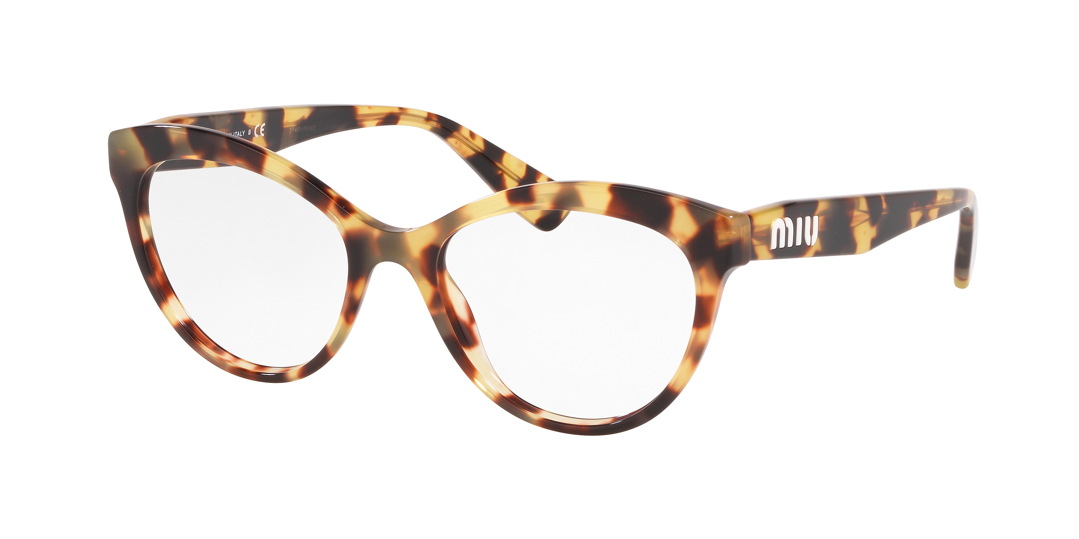 Miu Miu MU 04RV round eyeglasses in Light Havana