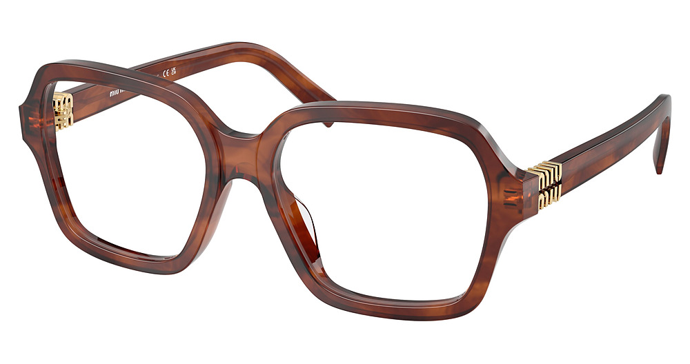 Miu Miu MU 03YVF square eyeglasses in Striped Tobacco
