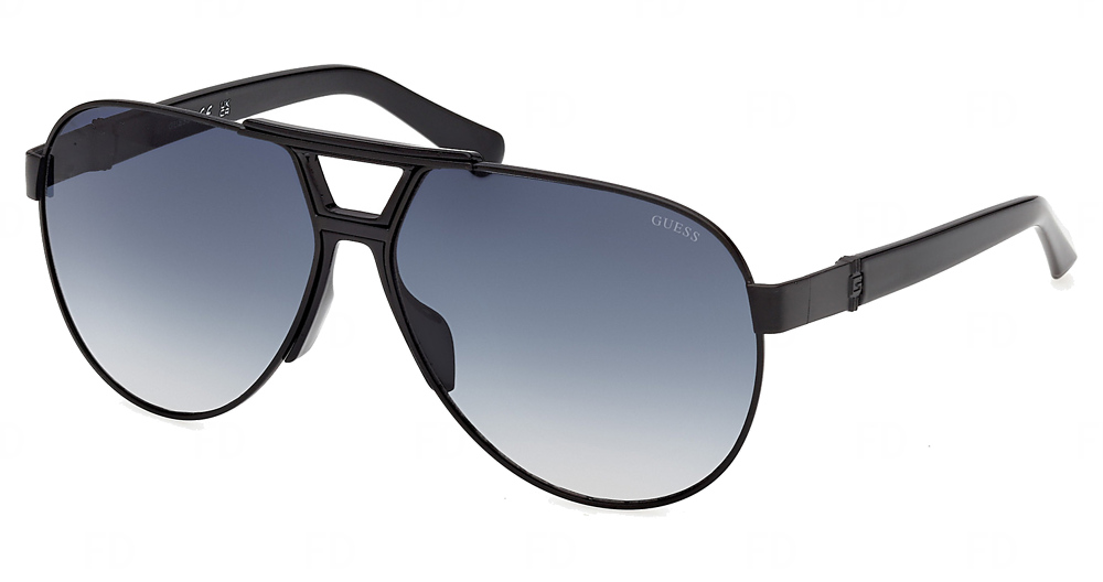 shiny black / gradient blue