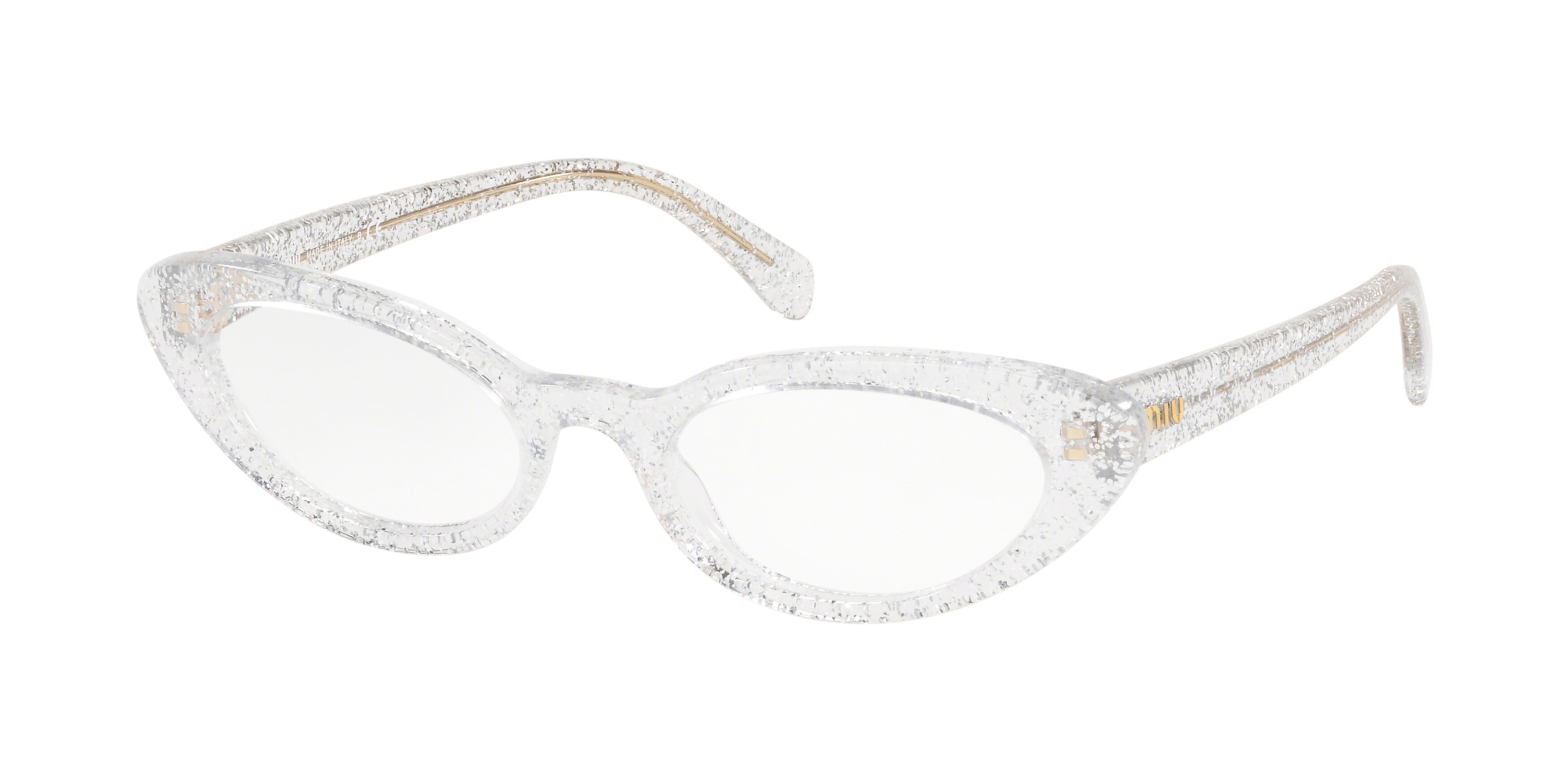 Miu Miu MU 01SV cateye eyeglasses in Glitter Silver