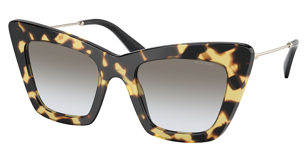 Miu Miu MU 01WS cateye sunglasses in Havana Light/Grey Gradient