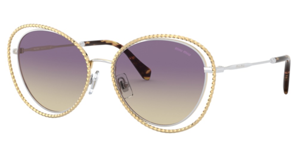 Miu Miu MU 59VS cateye sunglasses in Silver/Gold/Violet Gradient Yellow