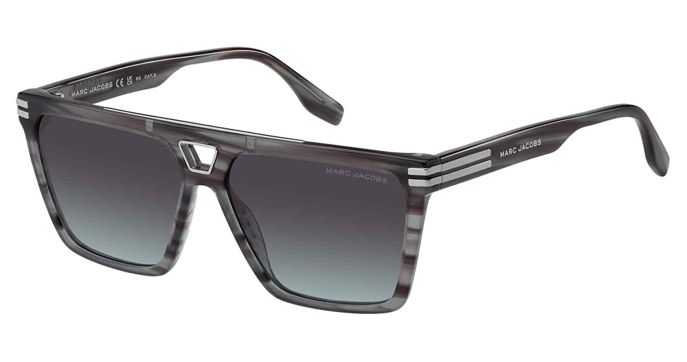 Marc Jacobs MARC 717/S rectangle sunglasses in Grey Horn/Brown Teal