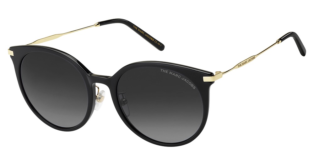 Marc Jacobs MARC 552/G/S round sunglasses in Black Gold B/Dark Grey Shaded